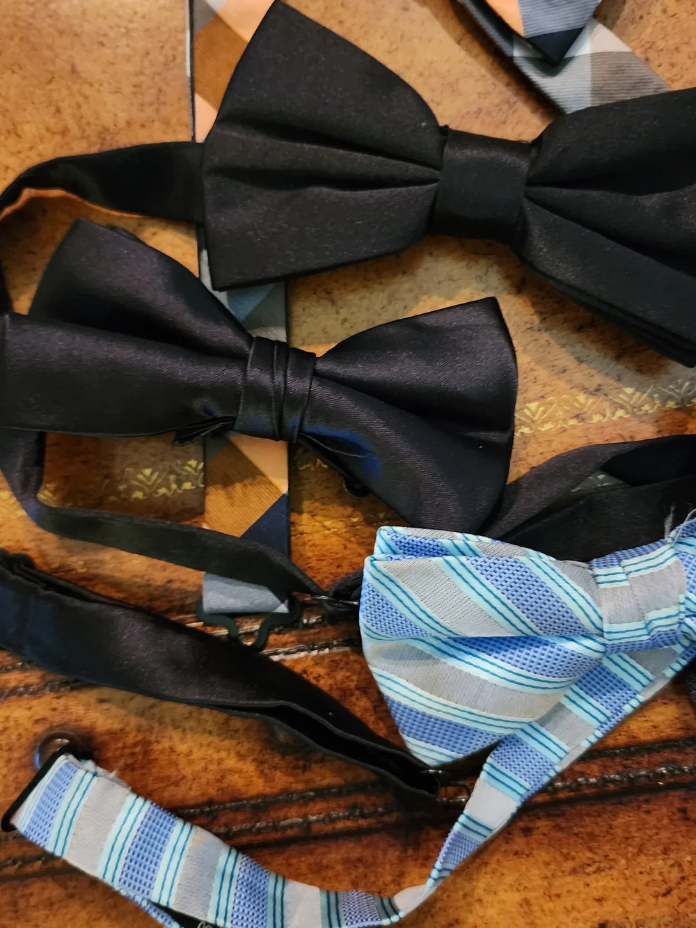 7pc Men's Pre-Tied Bow Tie Lot Chaps Apt. 9 Spring Notion Black Blue Formal